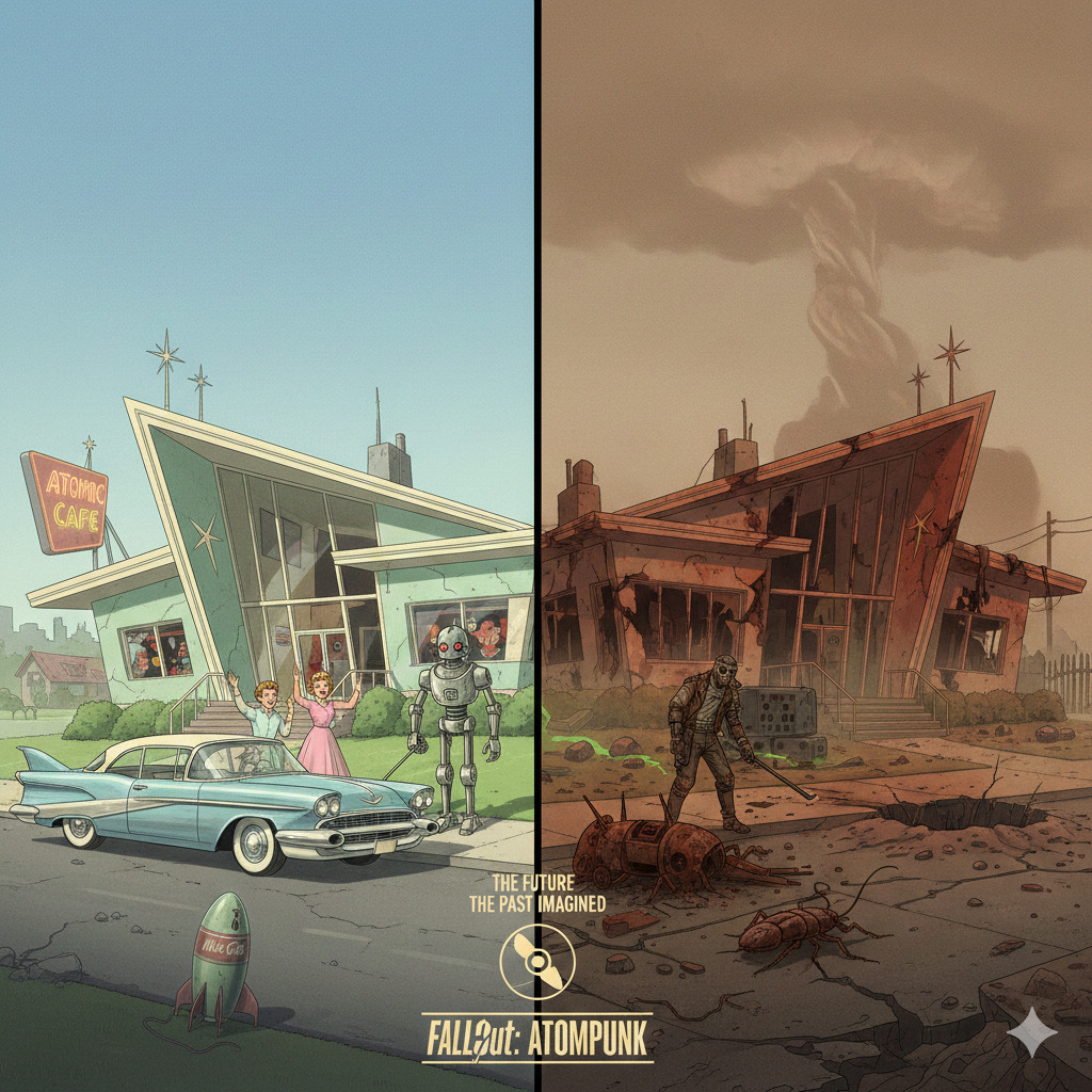 A estética do surrealismo e o retrofuturismo nos games e séries famosas - as origens do AtomPunk de Fallout