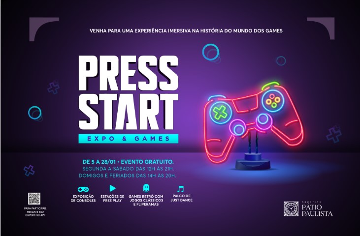 Shopping Pátio Paulista promove experiência imersiva e interativa no mundo dos games com consoles e jogos de várias gerações Shopping Pátio Paulista promove experiência imersiva e interativa no mundo dos games com consoles e jogos de várias gerações