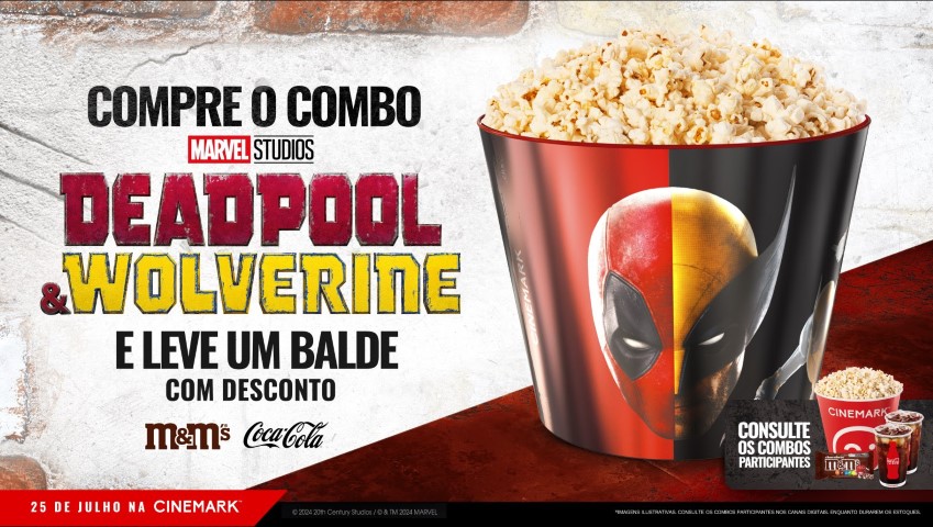 'Deadpool e Wolverine' estão chegando! Cinemark apresenta combo temático para o filme 'Deadpool e Wolverine' estão chegando! Cinemark apresenta combo temático para o filme