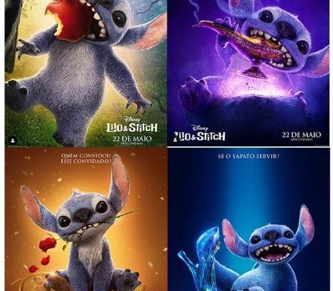 Stitch surge trolando cenas clássicas da Disney Stitch surge trolando cenas clássicas da Disney