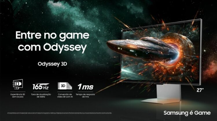 Samsung lança monitores Odyssey 3D, Odyssey G9 e Odyssey OLED G8 no Brasil Samsung lança monitores Odyssey 3D, Odyssey G9 e Odyssey OLED G8 no Brasil