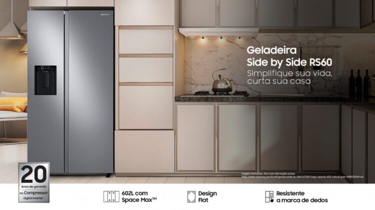 Como modernizar e aproveitar o melhor da sua cozinha com a geladeira Side by Side RS60 da Samsung Como modernizar e aproveitar o melhor da sua cozinha com a geladeira Side by Side RS60 da Samsung