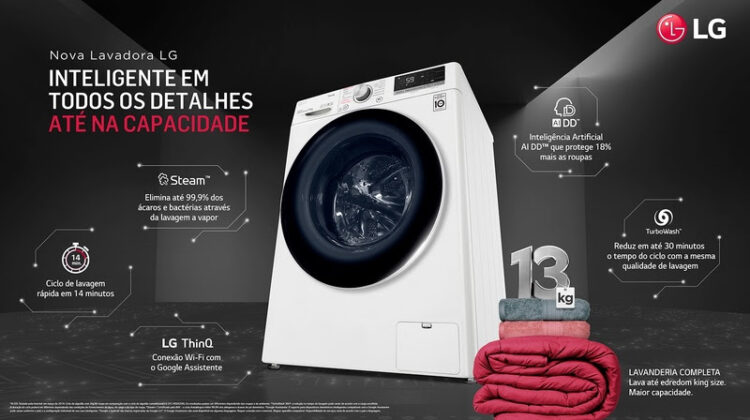 LG possui lavadoras inteligentes para diferentes estilos de vida, com foco em economia e conectividade LG possui lavadoras inteligentes para diferentes estilos de vida, com foco em economia e conectividade